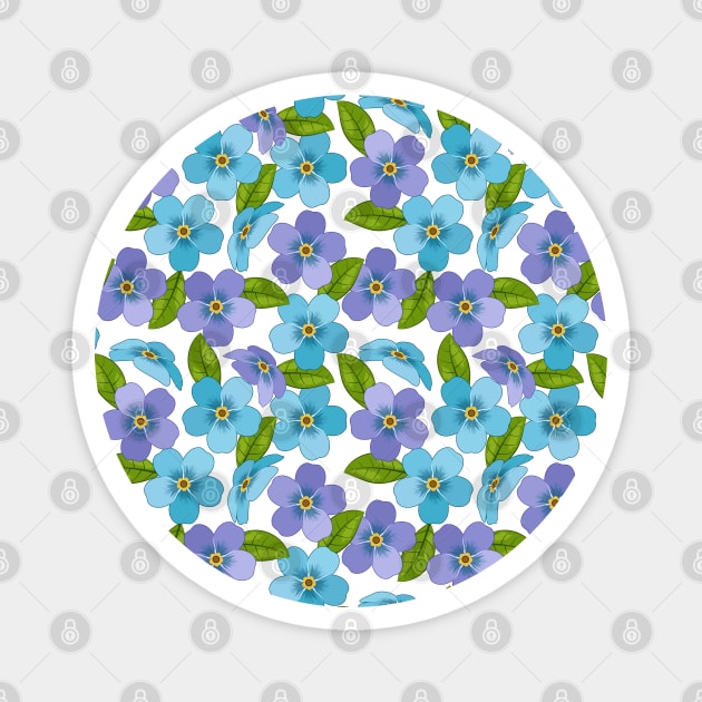 Forget Me Not Flowers Pattern Magnet by Designoholic